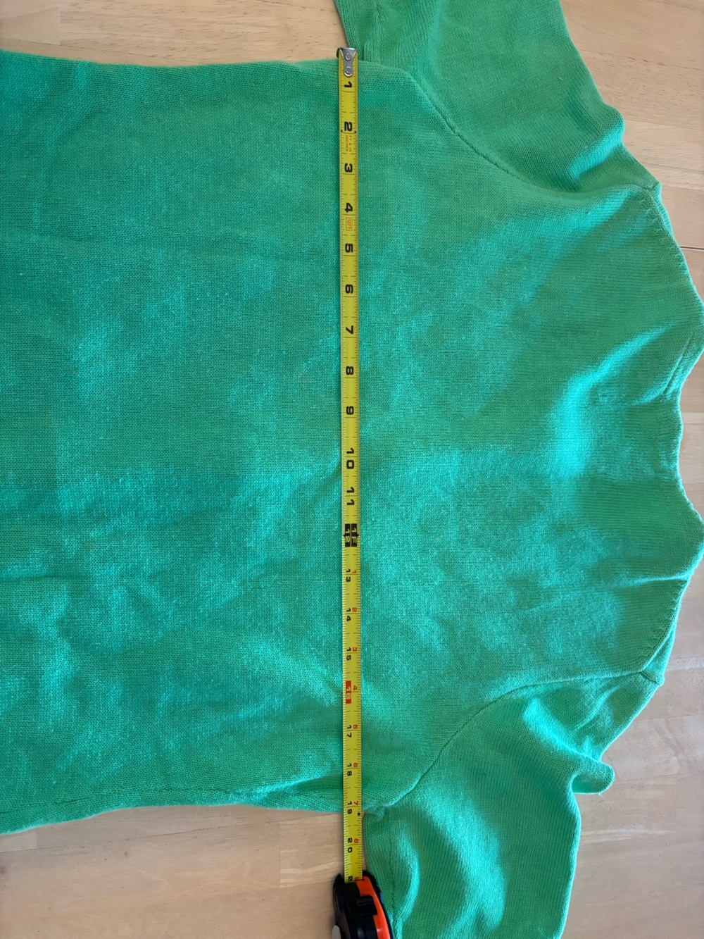 Vintage Michael Simon short sleeve green Cardigan Floral Bunnies size small - Picture 7 of 10